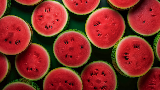 fruit background of heap water melon, for water melon sellers, food and drink concept, smoothie concept, freshy water melons, healthcare concept, summer fruits, top view .