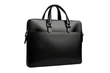 Elegant Black Waterproof Laptop Bag on transparent background