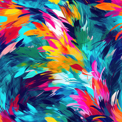 Colorful abstract floral seamless pattern.