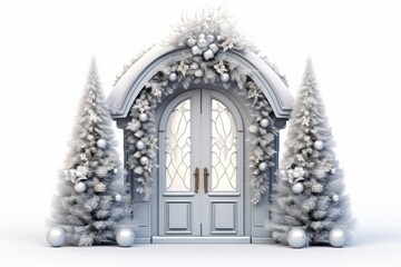 Fototapeta premium Luxurious Christmas decoration on white background. Decoration, Decoration, merry Christmas and happy new year