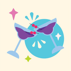Isolated cokctail glass icon Beverage Vector
