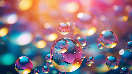 Abstract shining colorful bubbles background. - obrazy, fototapety, plakaty