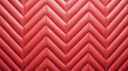 Red upholstery leather smooth furniture with oblique lines and suture as texture background