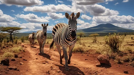 Türaufkleber Zebras in tsavo east national park in kenya photography ::10 , 8k, 8k render © sania