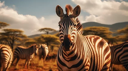 Papier Peint photo autocollant Zèbre Zebras in tsavo east national park in kenya photography ::10 , 8k, 8k render