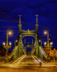 Fototapeta na wymiar Liberty Bridge in Budapest at the night