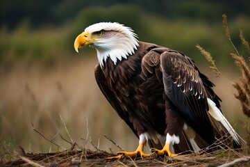 american bald eagle in flight generated by AI technology	