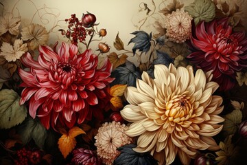 カラフルな花の背景,Generative AI AI画像