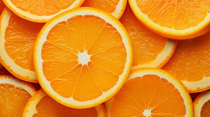 Closeup of food fresh oranges and shapes of oranges as background texture