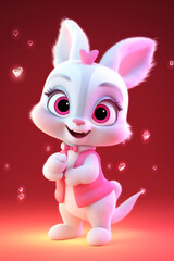 Adorable 3D Bunny Illustration.Keywords: cartoon, cute, white rabbit, adorable, illustrationKeywords: 3D, bunny, cute, adorable, illustration.