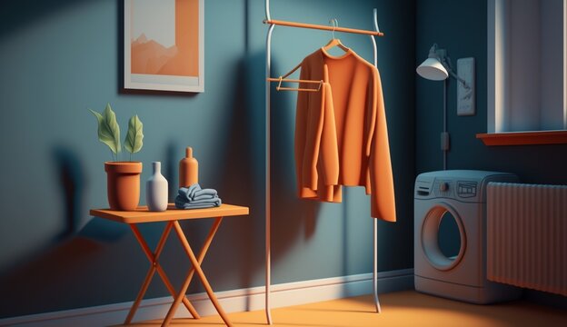 Cloth stand in room illustration beautiful image Ai generated art