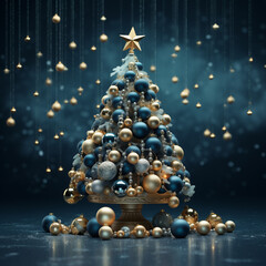 Fototapeta na wymiar christmas tree with balls