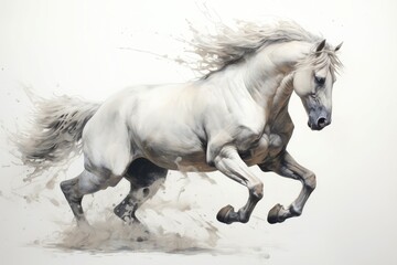 Naklejka na ściany i meble Abstract horse with complex motion and hazy color