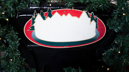 placa de natal pra colocar texto, com enfeites de natal