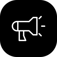 Advertising marketing icon with black filled line outline style. communication, advertising, business, marketing, concept, media, strategy. Vector illustration