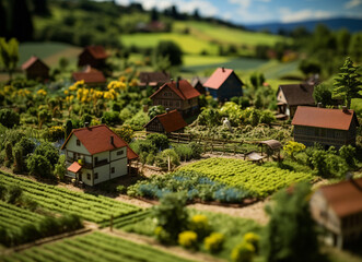 German cottage diorama photography traditional farm