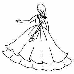 coloring page bride illustration