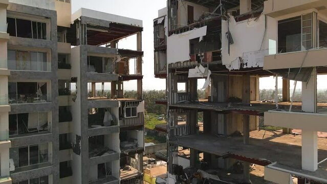 Building damaged by Hurricane Otis in Acapulco, Mexico.