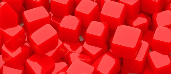 Bunch of red plastic cubes detailed texture background from Generative AI