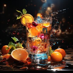 Cocktail real style illustration wallpaper masterpi Ai generated art