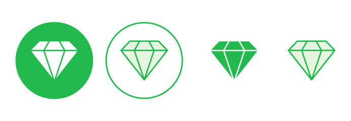 Diamond icon set. diamond gems vector icon.