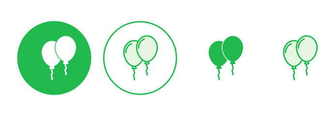 Balloon icon set. party balloon icon decoration birthday vector. Balloon black silhouette icon - obrazy, fototapety, plakaty
