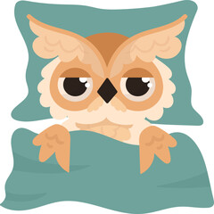 Fototapeta premium Owl Bird In Bed