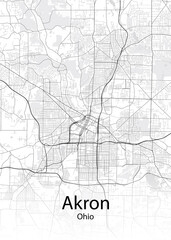 Fototapeta na wymiar Akron Ohio minimalist map