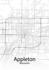 Appleton Wisconsin minimalist map