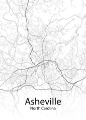 Asheville North Carolina minimalist map