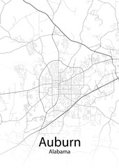 Auburn Alabama minimalist map