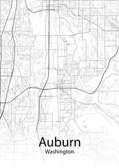 Auburn Washington minimalist map