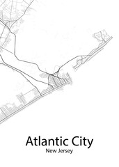 Atlantic City New Jersey minimalist map