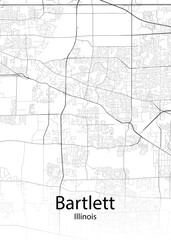 Fototapeta na wymiar Bartlett Illinois minimalist map