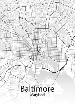 Baltimore Maryland Minimalist Map