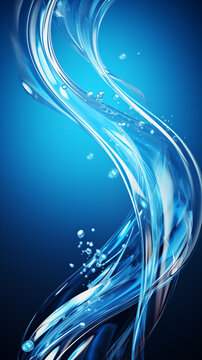 Splashes of clear clean water. Water purification and healthy lifestyle concept. AI generated content.