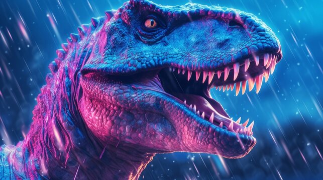 Colorful dinosaurs face animal style illustration picture AI generated art