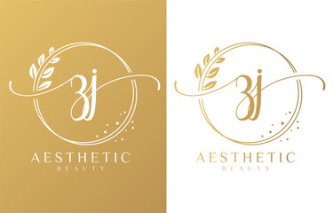 Initial Z and J Feminine Logo Design