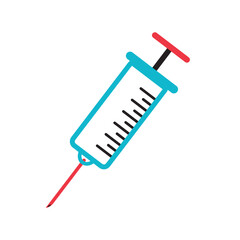Isolated outline of a syringe medical icon Vector