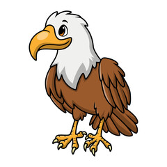 Obraz premium Cute eagle cartoon on white background