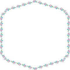 Horizontal Frame Wreath flower floral leaf borders Square shape colorful natural cute blossom love green pink decoration Branch laurel vintage frames Botanical ornate Elements design badge decoration 