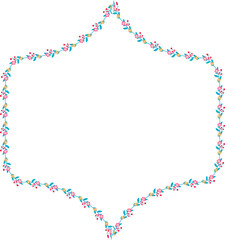 Horizontal Frame Wreath flower floral leaf borders Square shape colorful natural cute blossom love green pink decoration Branch laurel vintage frames Botanical ornate Elements design badge decoration 