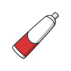 Tube of toothpaste icon in doodle style on a white background
