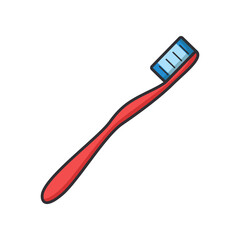 Toothbrush icon on white background. Vector illustration in flat style.