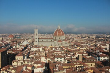 Aerial view of Florence from famous Piazzale Michelangelo, Italy