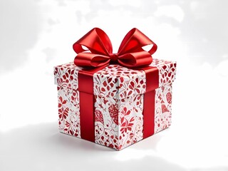 Obraz premium gift box with red ribbon, birthday, christmas, valentine, anniversary