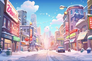 Fotobehang Urban Winter Scenes - Generative AI © Sidewaypics