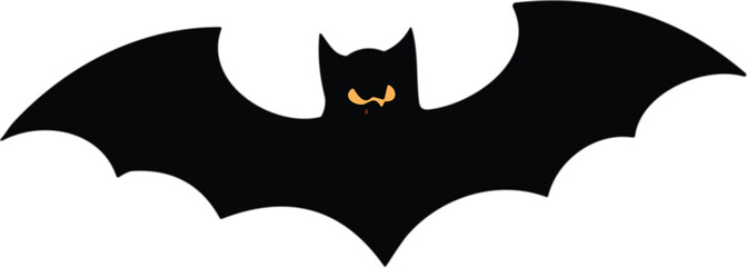 Vector illustration of a bat isolated on a white background.