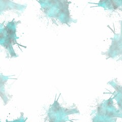 White background with light blue and gray paint splashes