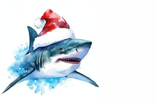 shark celebrating christmas